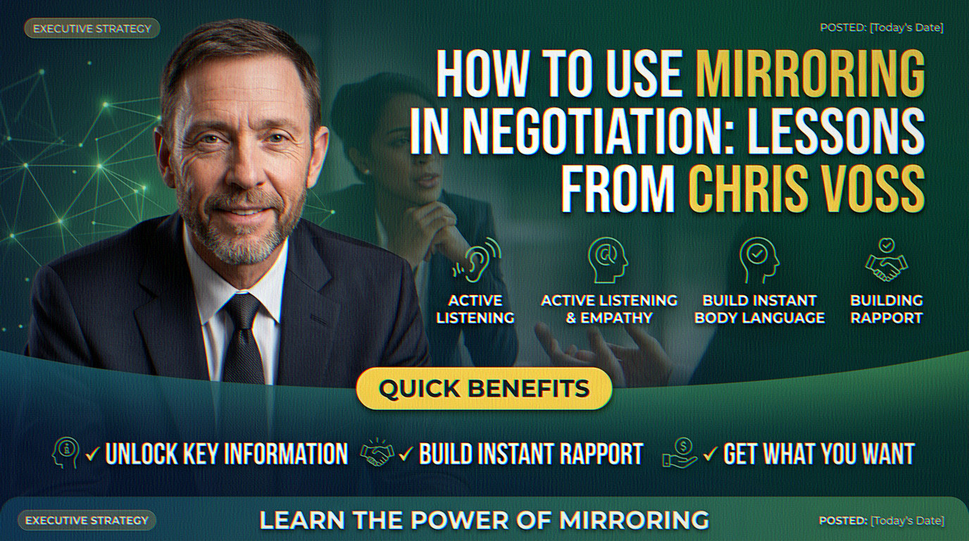 How to Use Mirroring in Negotiation Lessons from Chris Voss